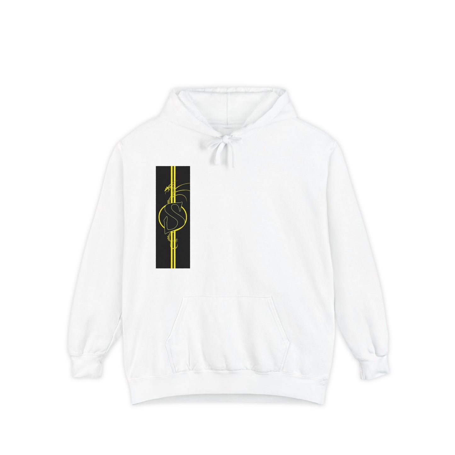 Volleyball Stripe Hoodie — Retro Yellow & Black Volleyball Design
