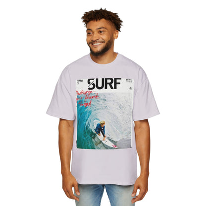 Surf Photo Graphic Tee — "Surf" Wave Rider Men's Oversized T-Shirt