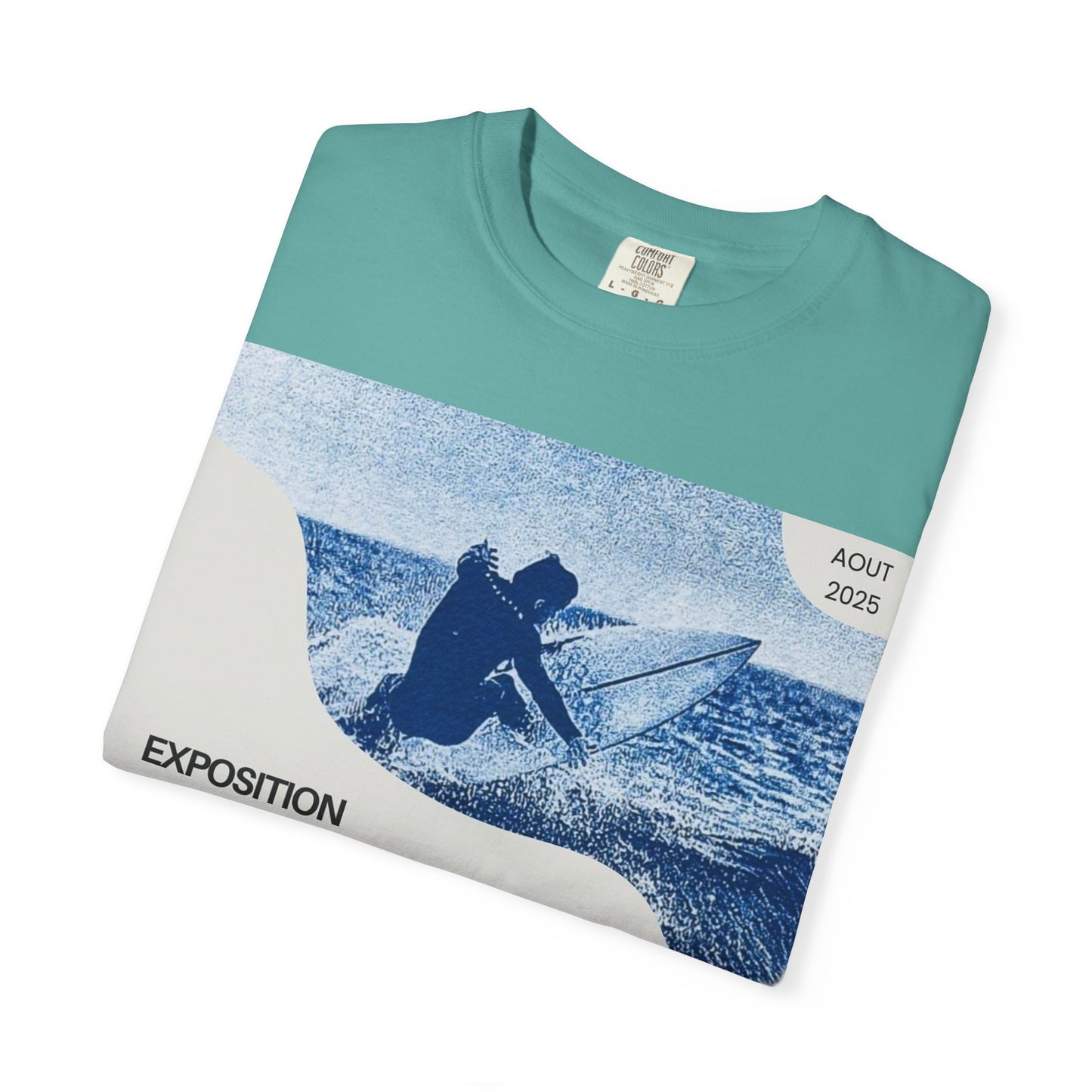 Bleu Sauvage Surf Poster T-Shirt — Vintage French Surfing Graphic Tee