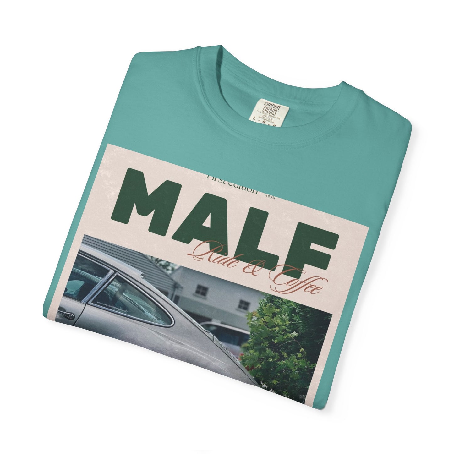 Vintage Porsche Photo Tee — "MALF Live to Ride" Graphic T-Shirt