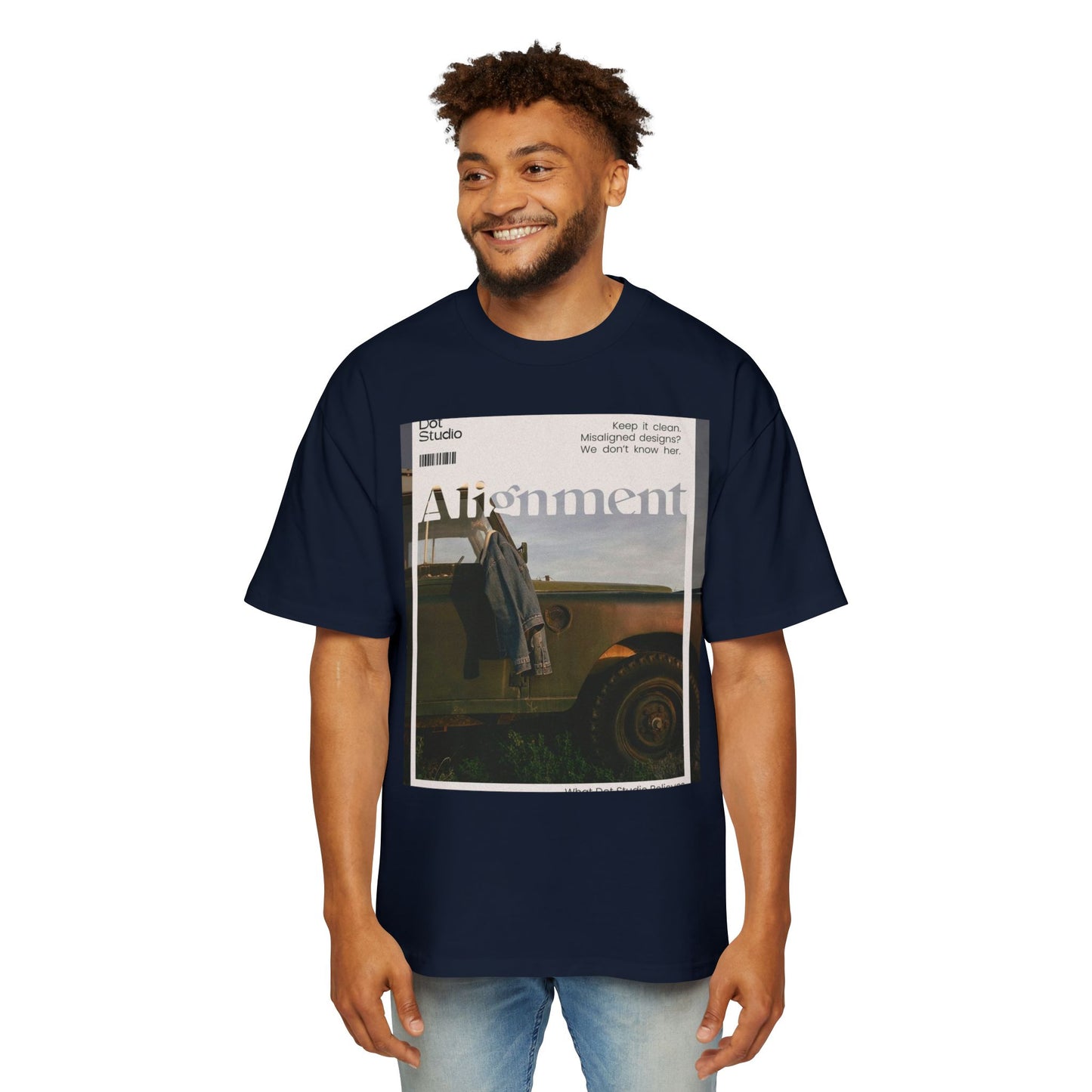 Alignment Vintage Jeep Graphic Tee – Men's Oversized Photo Print