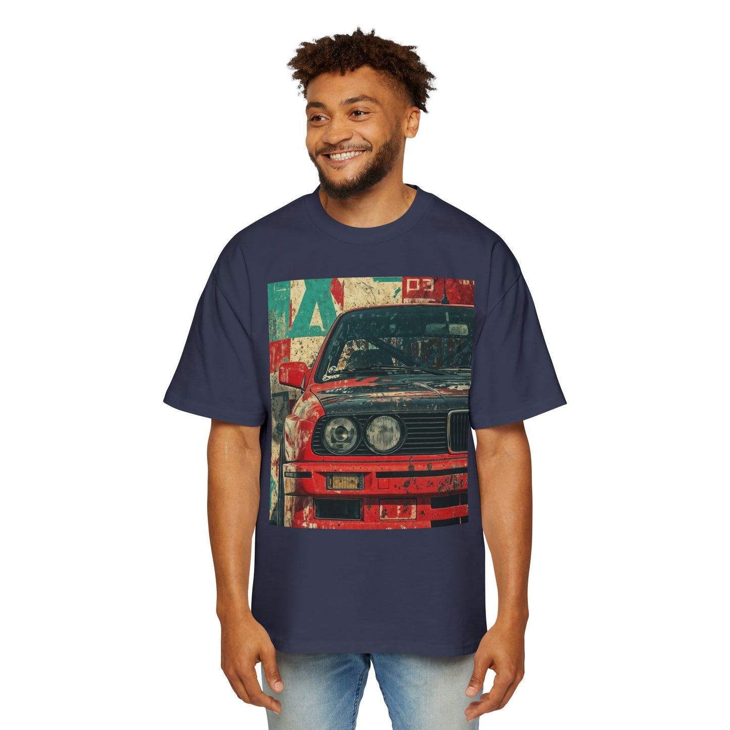 Vintage Racing Car Tee — Retro BMW Front Graphic T-Shirt