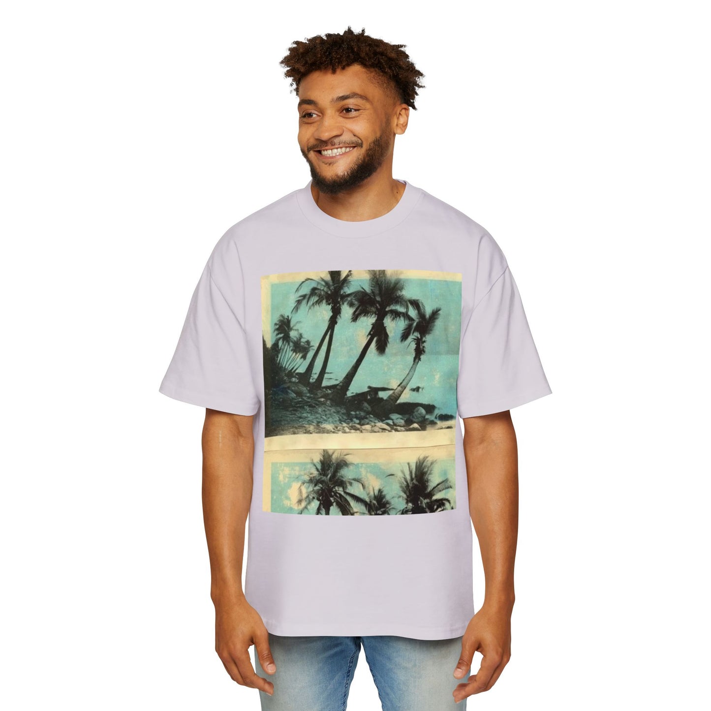 T-Shirt — Vintage Palm Beach Graphic Tee (Retro Tropical Sunset)