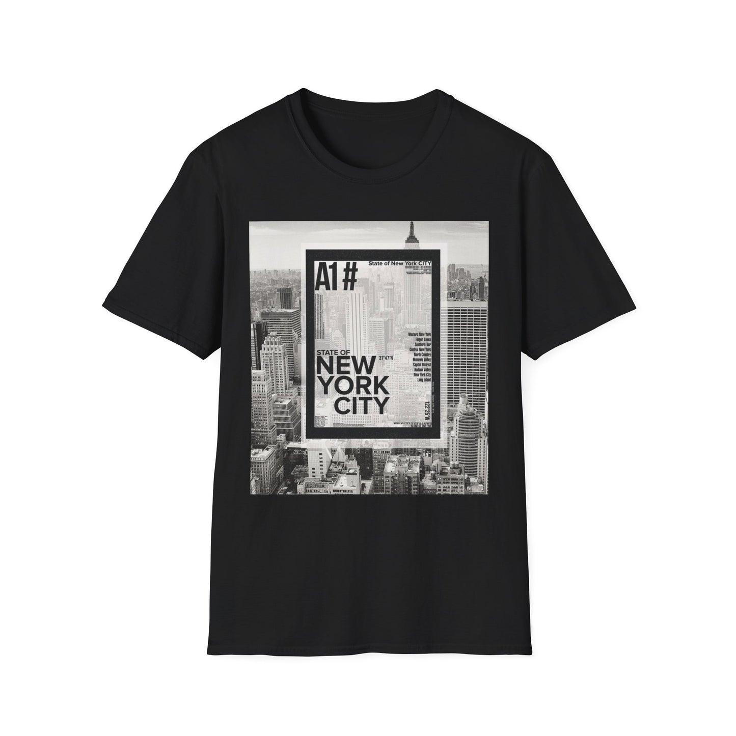 NYC Graphic Unisex Softstyle T-Shirt | Casual Wear, Street Style, Unique Gift, Travel Souvenir, City Life