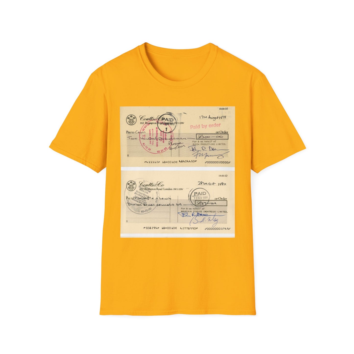 Vintage Document Unisex Softstyle T-Shirt - Paid Graphic Tee