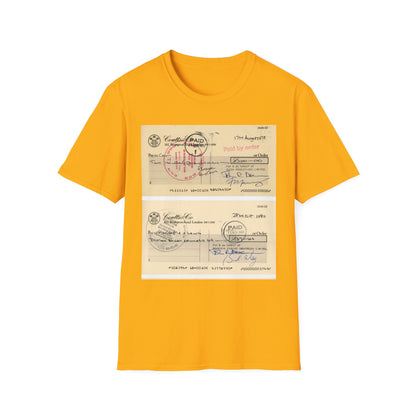 Vintage Document Unisex Softstyle T-Shirt - Paid Graphic Tee