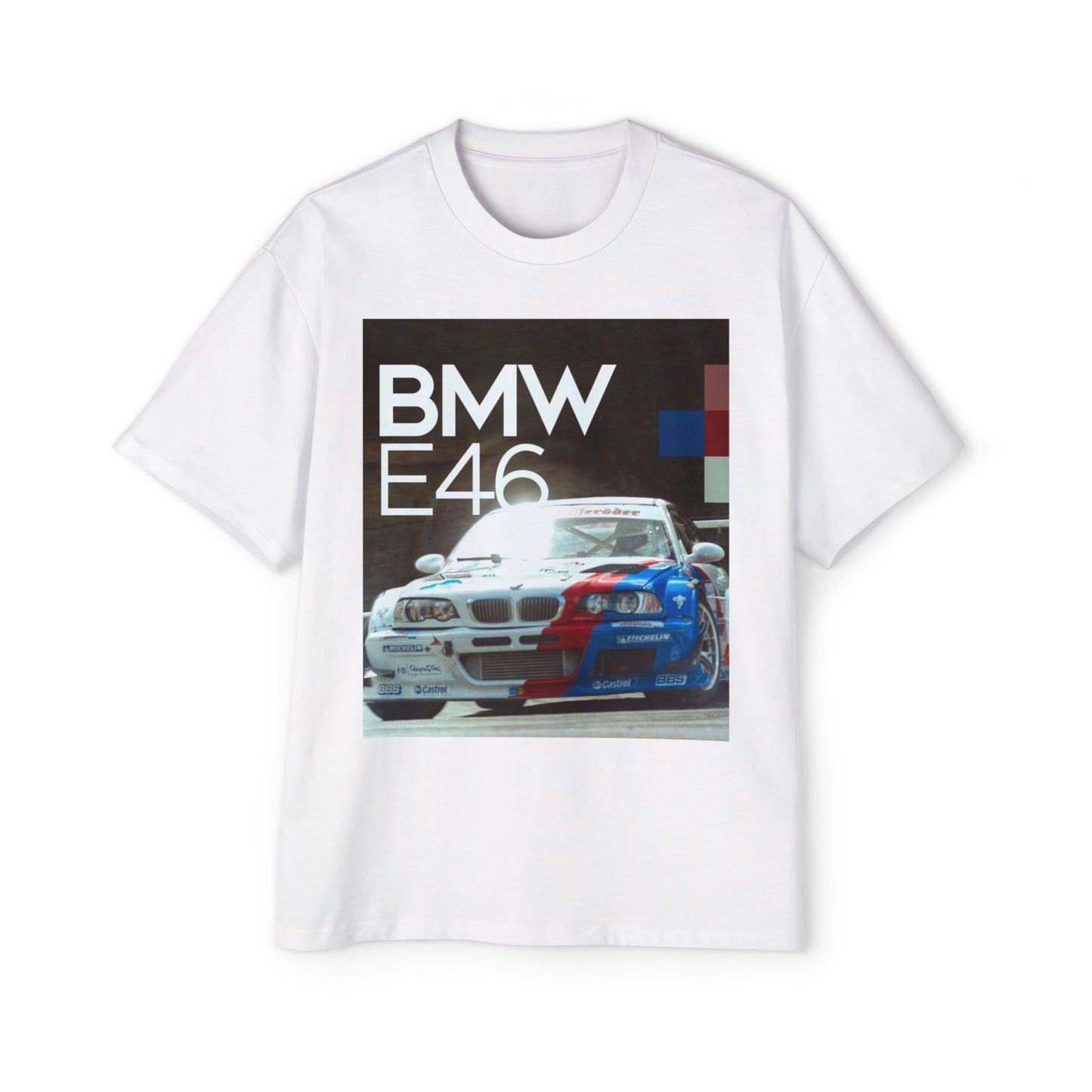 BMW E46 Racing Tee — Mens Oversized Car Graphic T-Shirt