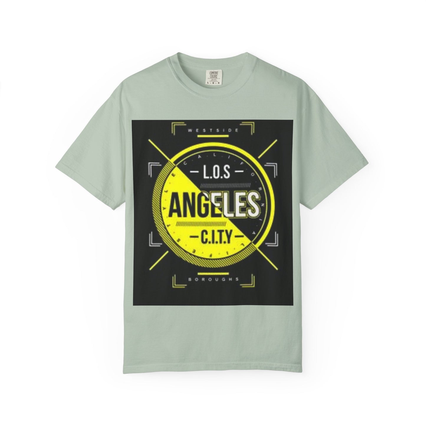 Unisex Garment-Dyed T-Shirt with Automotive Wheel Design