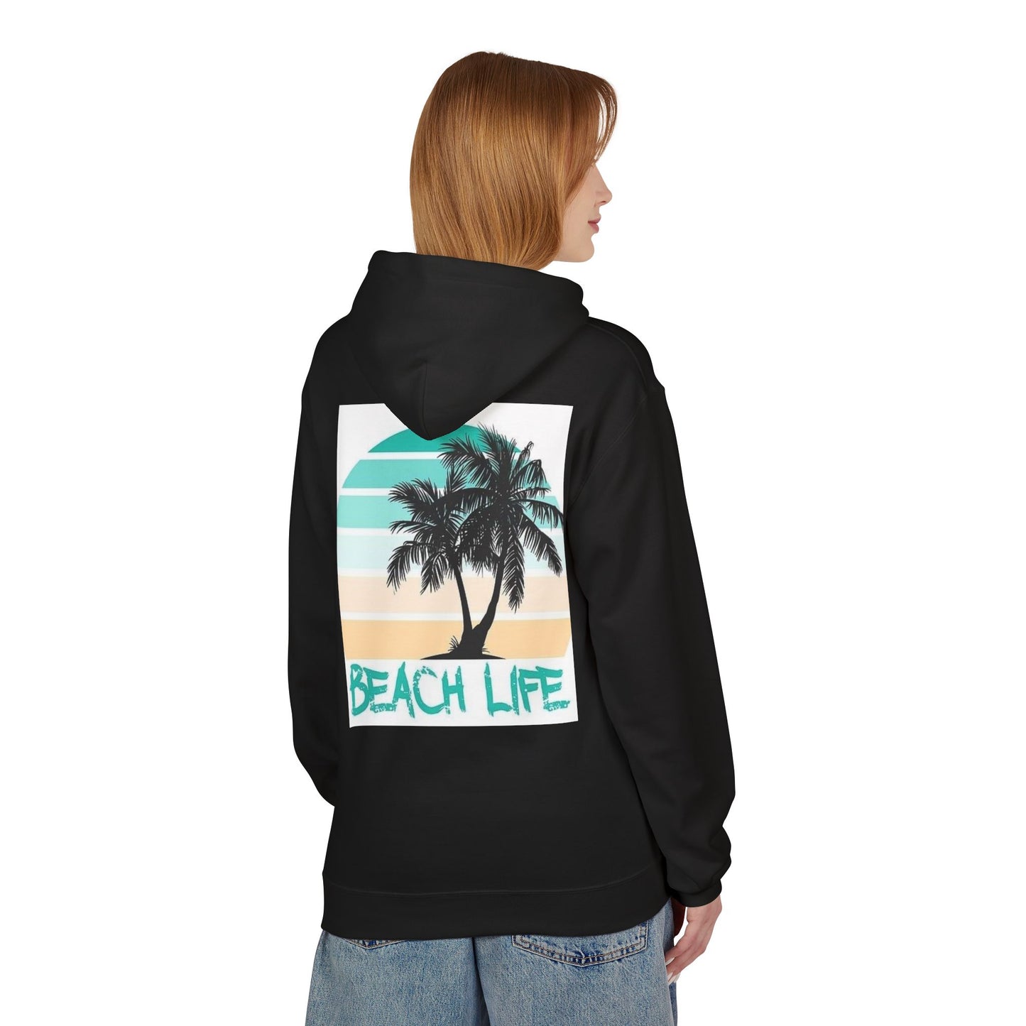 Beach Life Fleece Hoodie – Unisex Midweight Comfort for Summer Vibes