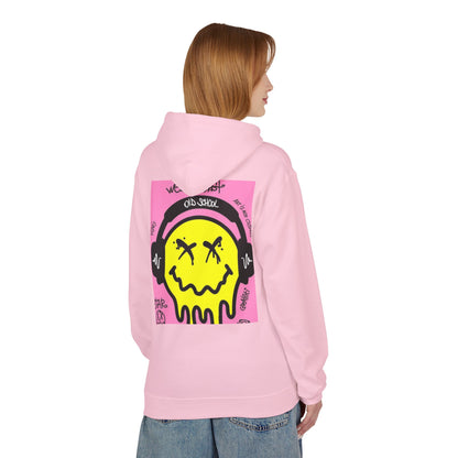 Retro Graffiti Hoodie – Unisex Midweight Fleece with Vibrant Yellow Design