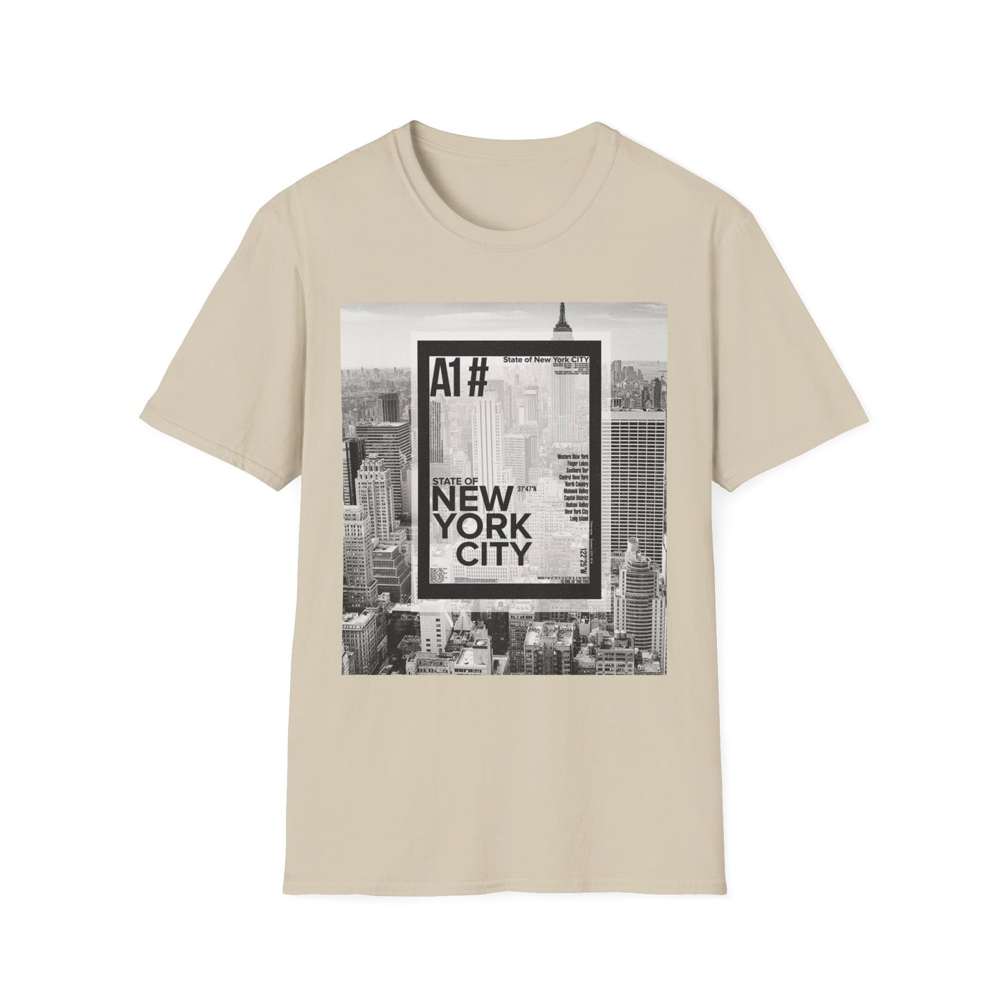 NYC Graphic Unisex Softstyle T-Shirt | Casual Wear, Street Style, Unique Gift, Travel Souvenir, City Life