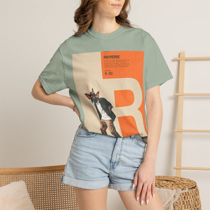Reverie Skateboard Graphic T‑Shirt — Vintage R Letter Streetwear Tee