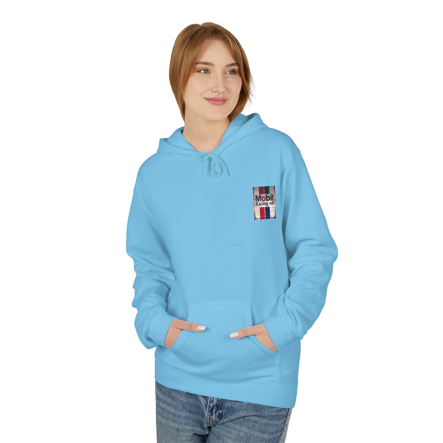 Retro Mobil Racing Oil Fleece Hoodie for Motorsport Enthusiasts