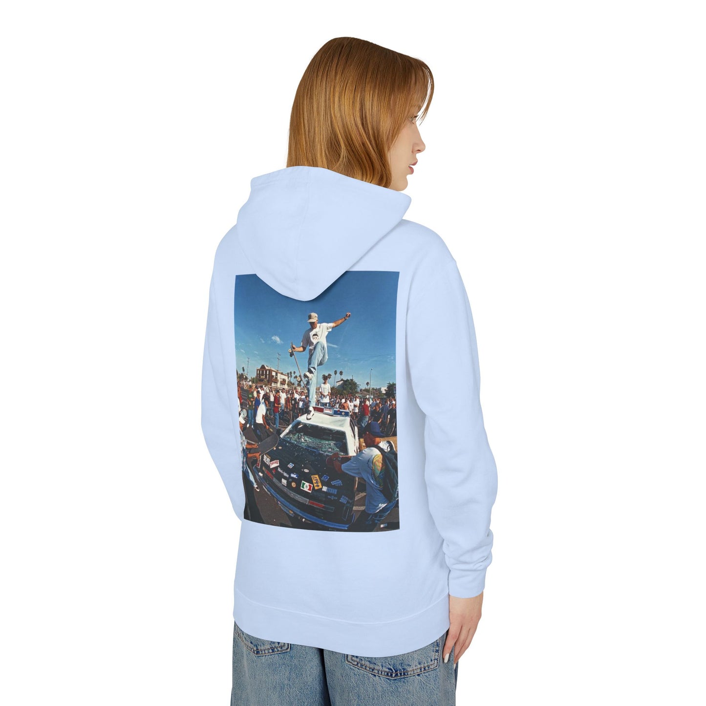 Unisex Lightweight Hooded Sweatshirt - Retro Street Vibe Graphic