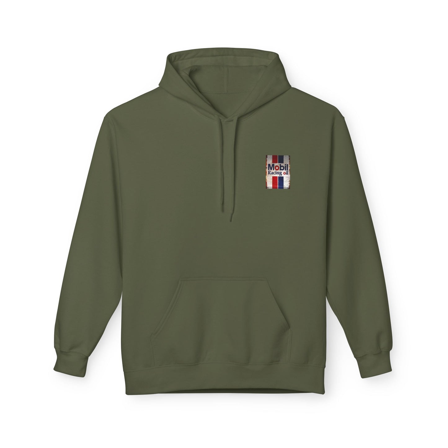 Retro Mobil Racing Oil Fleece Hoodie for Motorsport Enthusiasts