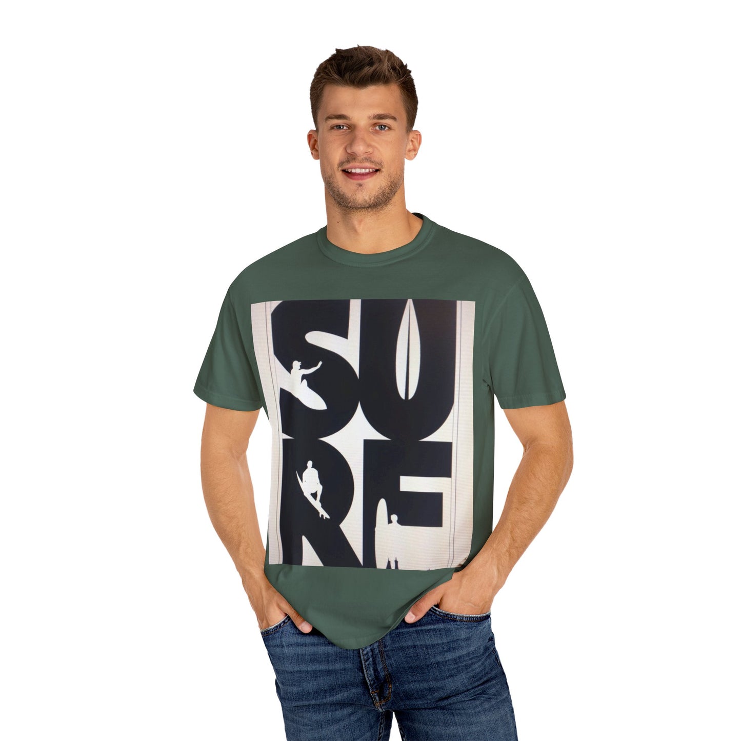 Surf Inspired Unisex Garment-Dyed T-Shirt, Beachwear, Casual Summer Tee, Surfing Gift, Trendy Streetwear, Comfortable Lifestyle Top