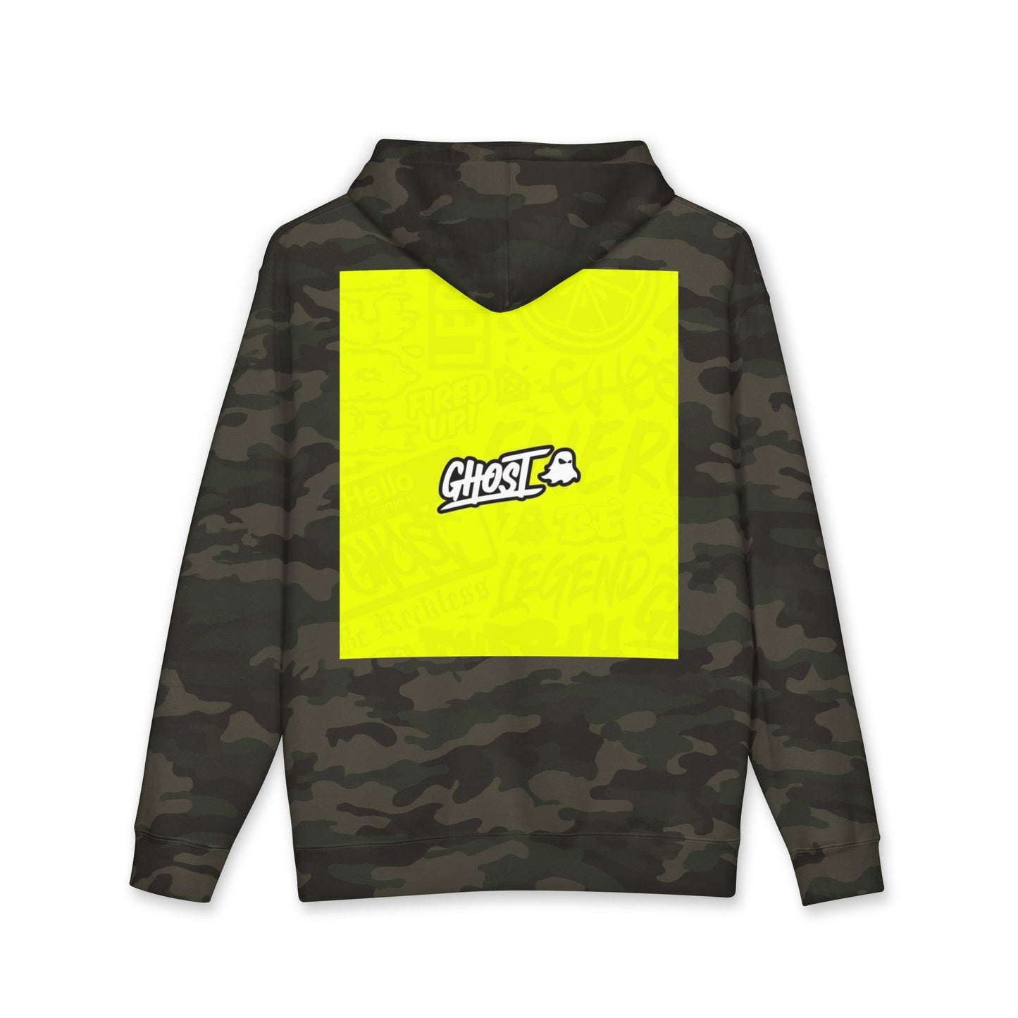 Realist Ghost Hoodie — Neon Yellow Graphic Pullover