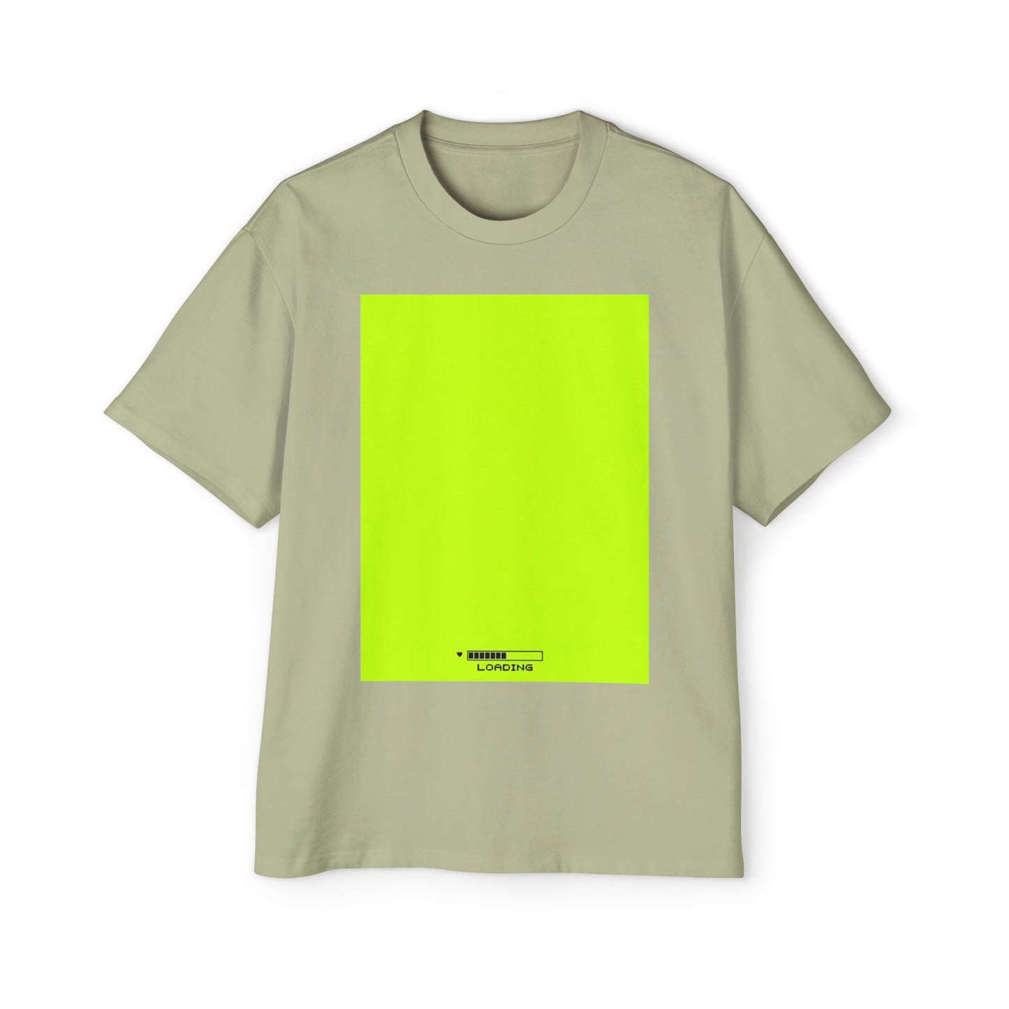 Oversized Tee — Neon Green Minimal Graphic "SUMMER LOVEDAY"