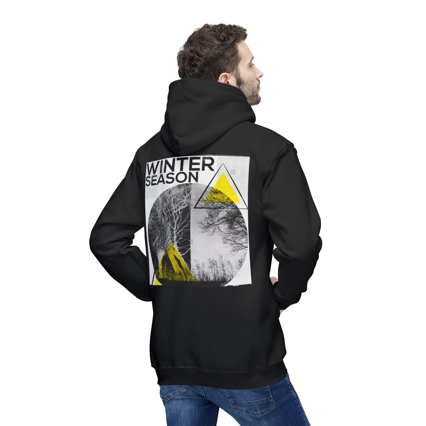 Winter Season Unisex Hoodie, Cozy Sweatshirt for Cold Weather, Holiday Gift, Layering, Casual Wear, Graphic Design