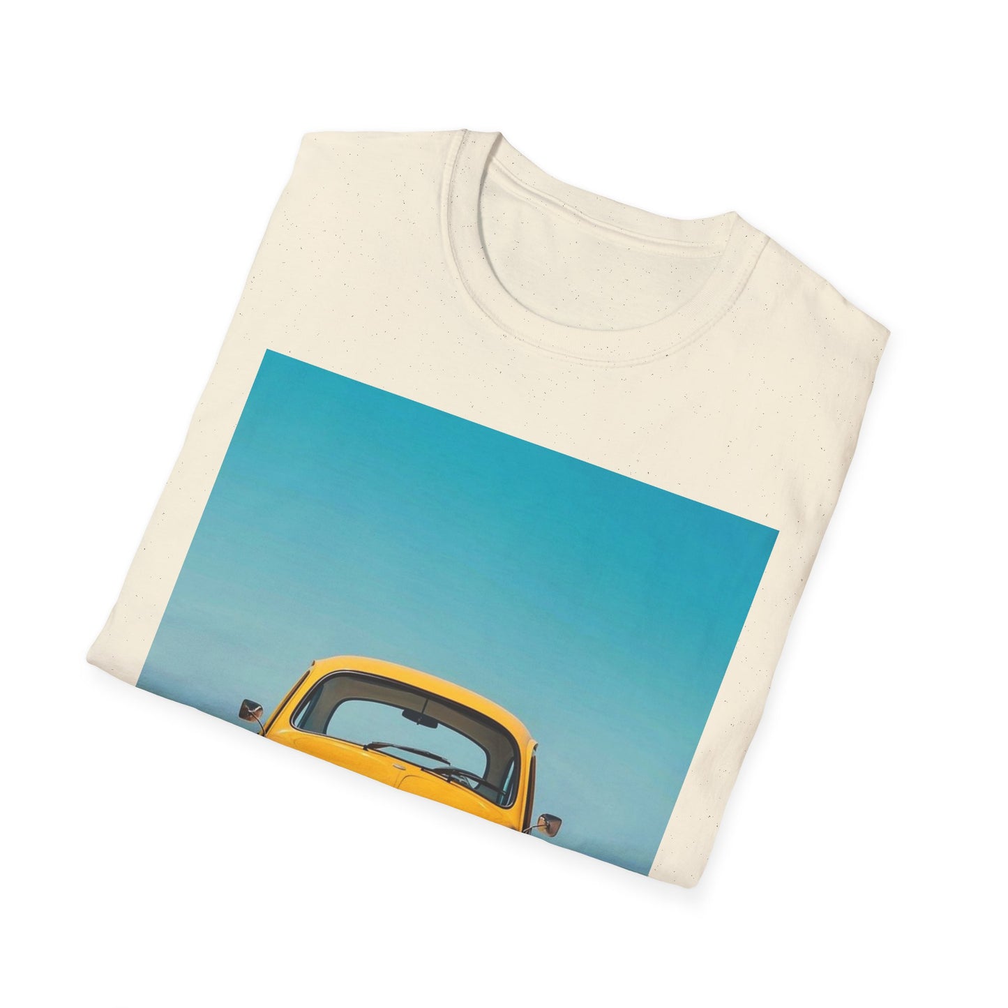 Vintage Yellow Car Unisex Softstyle T-Shirt | Retro Auto Tee for Car Enthusiasts