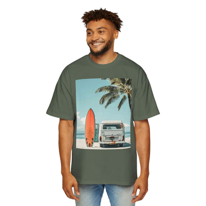Surf Van Beach T-Shirt — Vintage Palm & Surfboard Graphic Tee