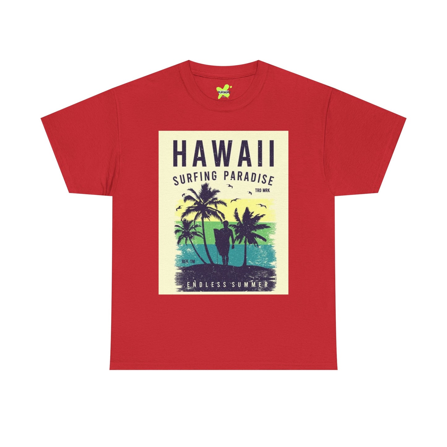 Hawaii Surfing Paradise Unisex Heavy Cotton Tee - Endless Summer Vibe