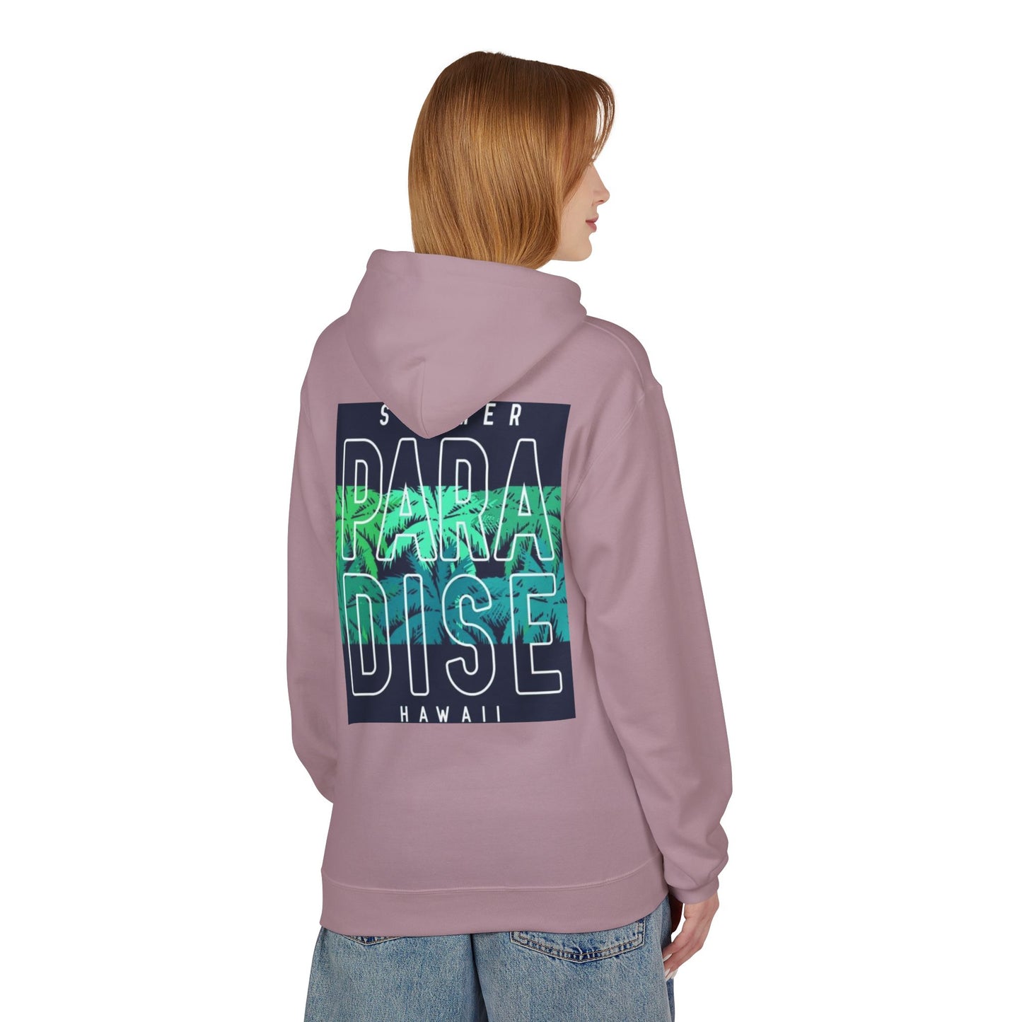 Summer Paradise Fleece Hoodie, Relaxed Beachwear, Hawaii Gift, Unisex Sweatshirt, Vacation Attire, Casual Outfit