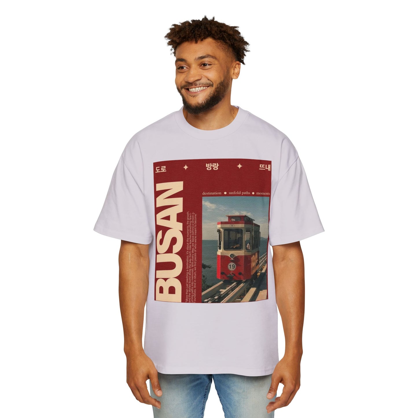 Busan Tram Retro Graphic Tee — Vintage Korea Travel T‑Shirt