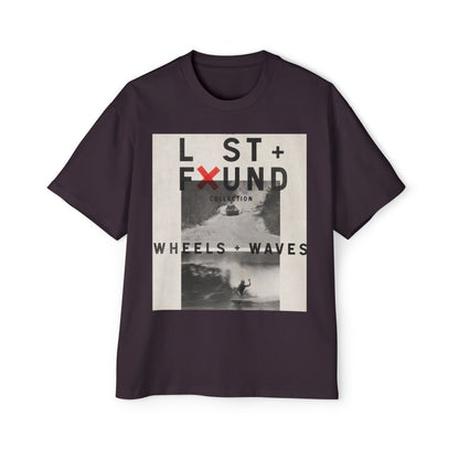 Lost & Found 'Wheels + Waves' Graphic Tee — Oversized Men's Surf Skate Shirt