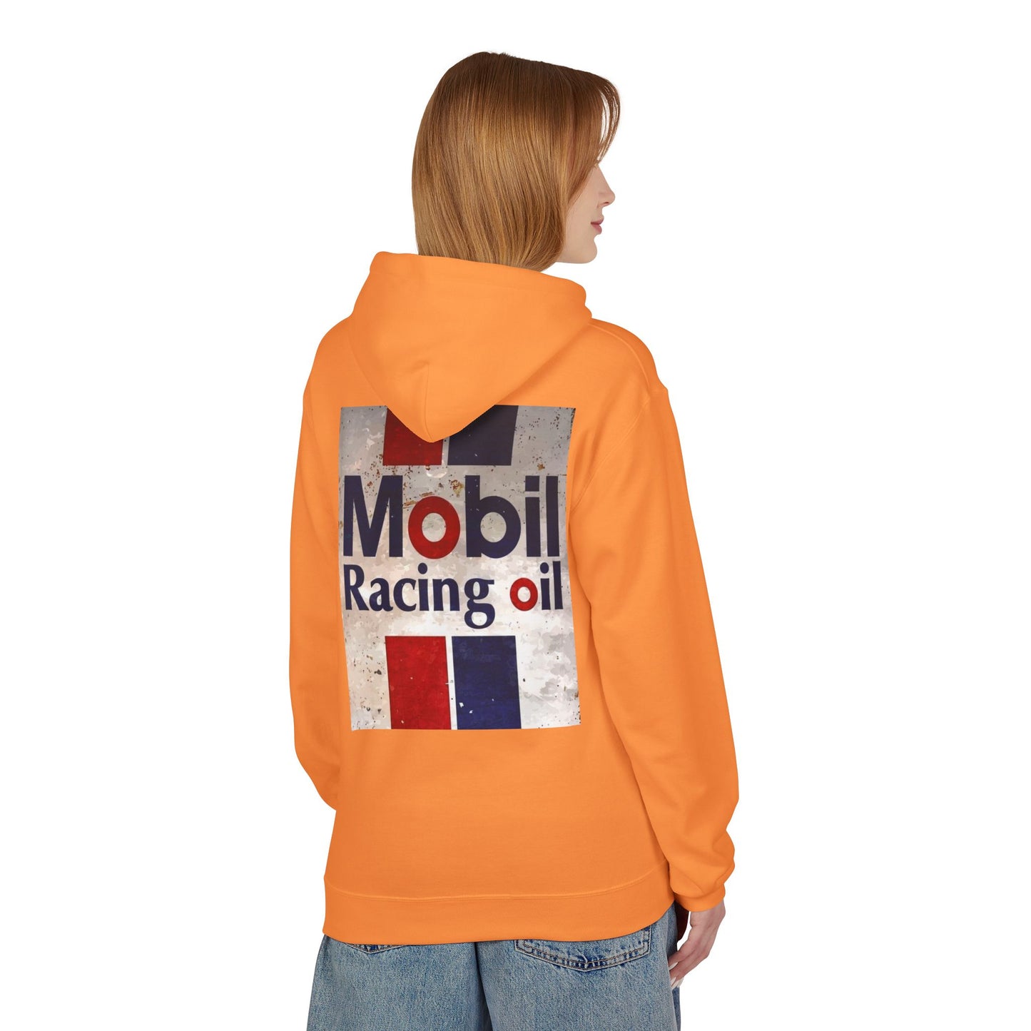Retro Mobil Racing Oil Fleece Hoodie for Motorsport Enthusiasts