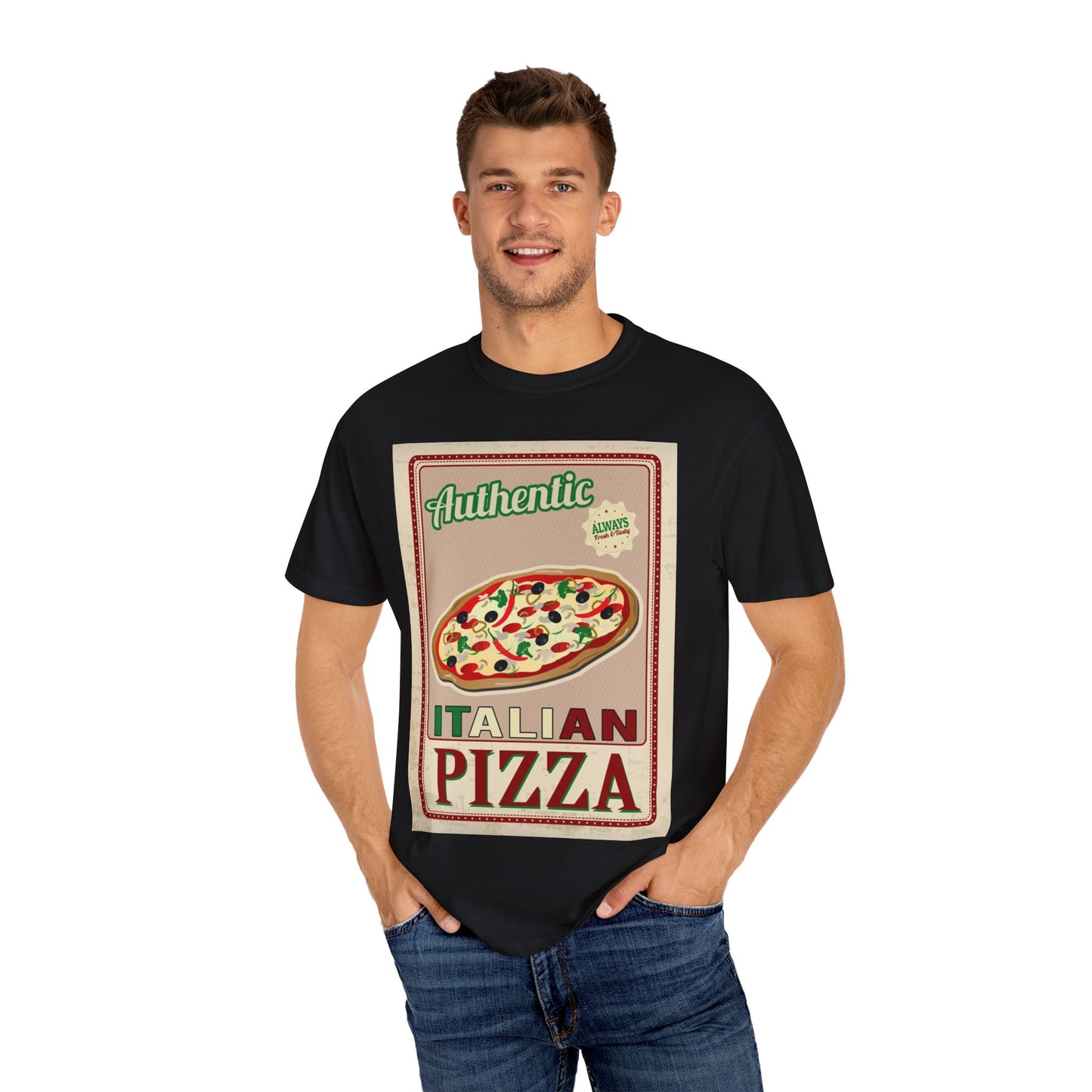 Authentic Italian Pizza Unisex Garment-Dyed T-Shirt