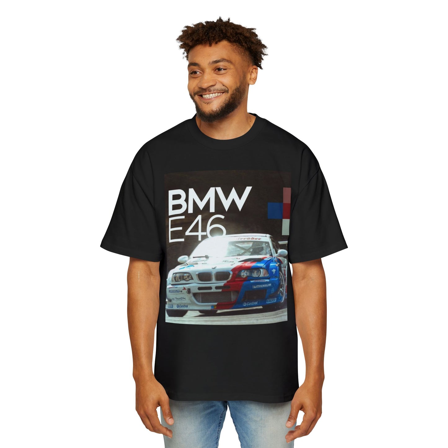 BMW E46 Racing Tee — Mens Oversized Car Graphic T-Shirt