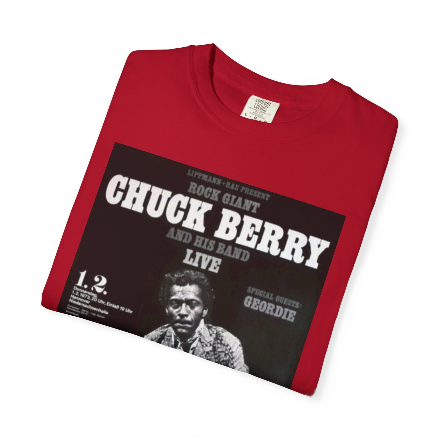 Retro Chuck Berry Live T-Shirt - Unisex Garment-Dyed Tee