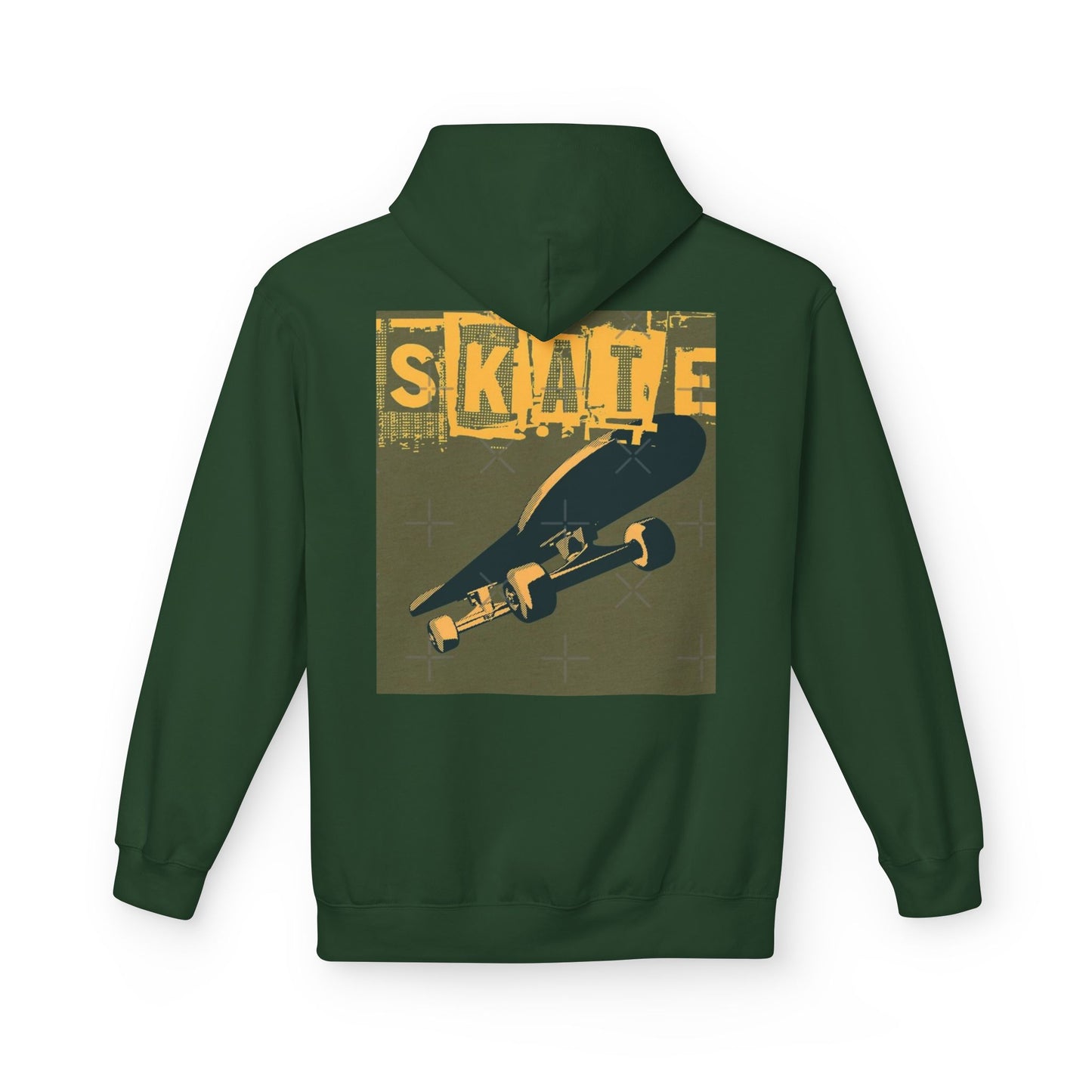 Skateboard Graphic Hoodie, Unisex Fleece Hoodie, Casual Streetwear, Gift for Skate Lovers, Cool Layer for Every Occasion