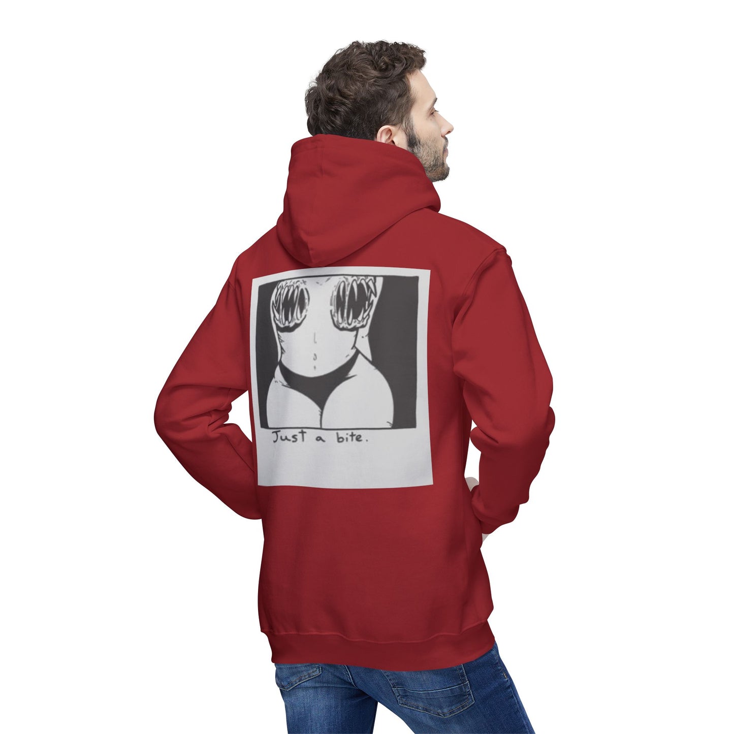 Unisex Hooded Sweatshirt with 'Just a Bite' Design - Casual Comfort for Every Occasion