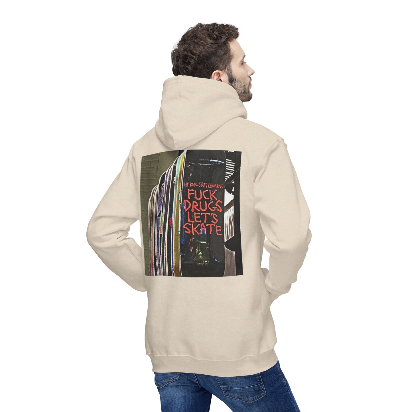 Unisex Hooded Sweatshirt - "F*** Drugs, Let's Skate" Graphic