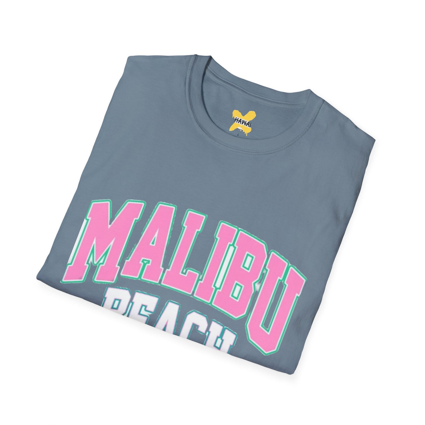 Malibu Beach Graphic T-Shirt - Unisex Softstyle Tee for Summer Vibes