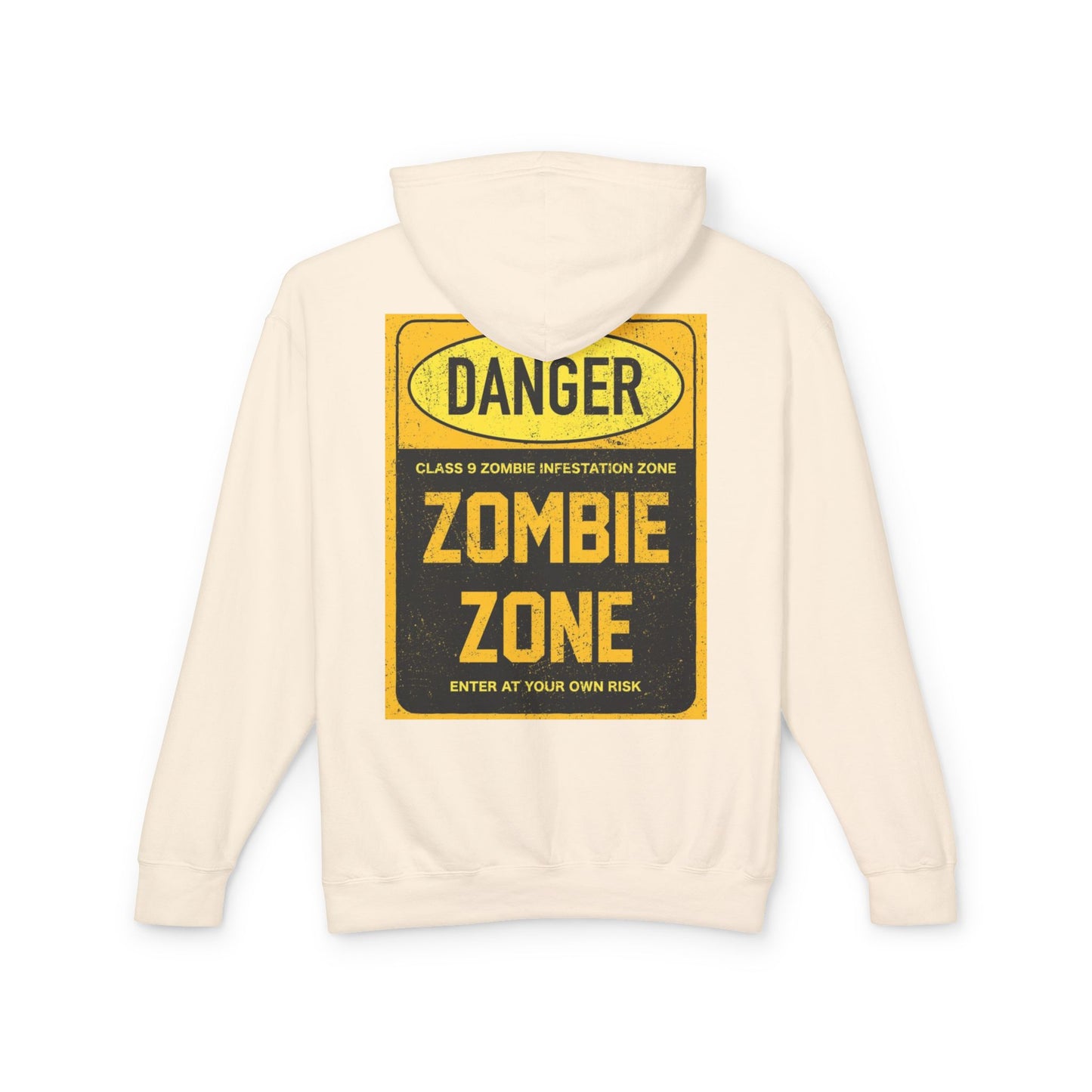 Unisex Zombie Zone Hooded Sweatshirt - Danger Sign Design