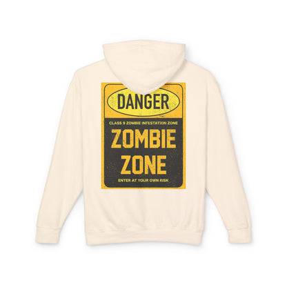 Unisex Zombie Zone Hooded Sweatshirt - Danger Sign Design