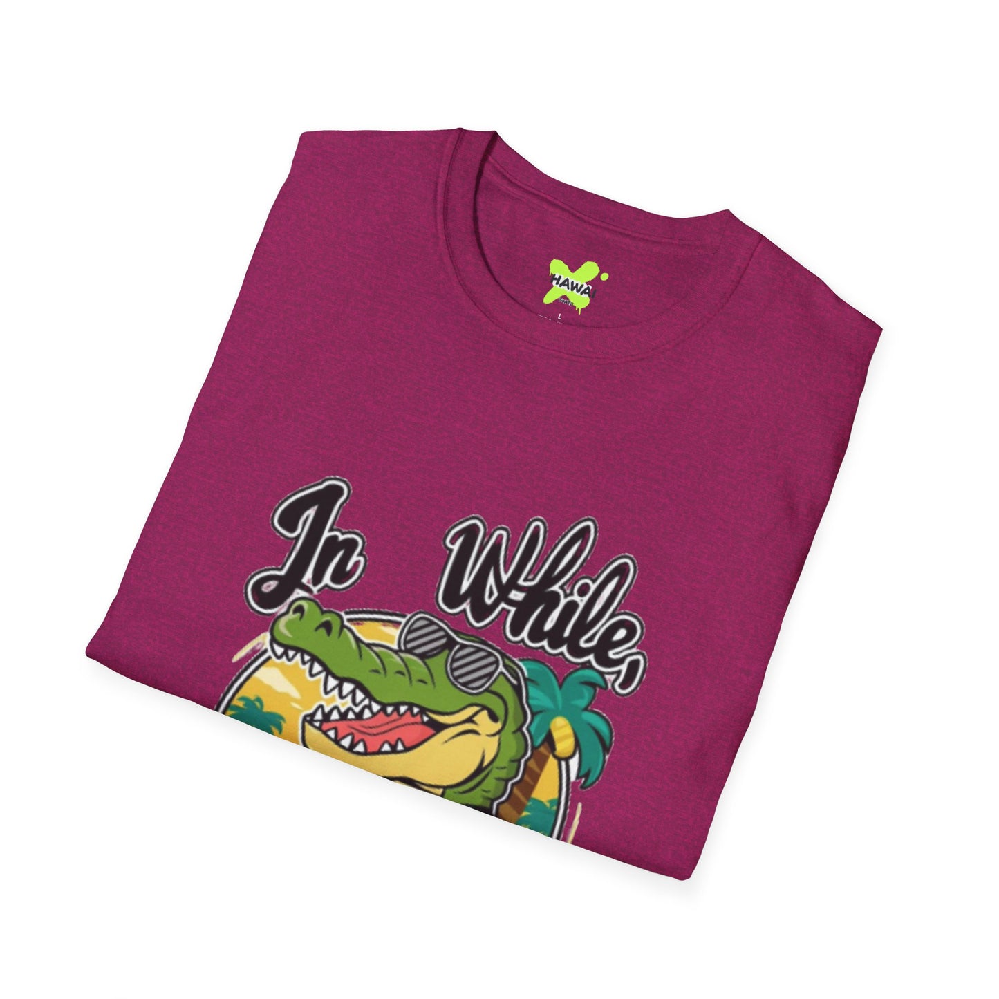 In Wild Crocodile Unisex Softstyle T-Shirt - Fun Graphic Tee for Animal Lovers
