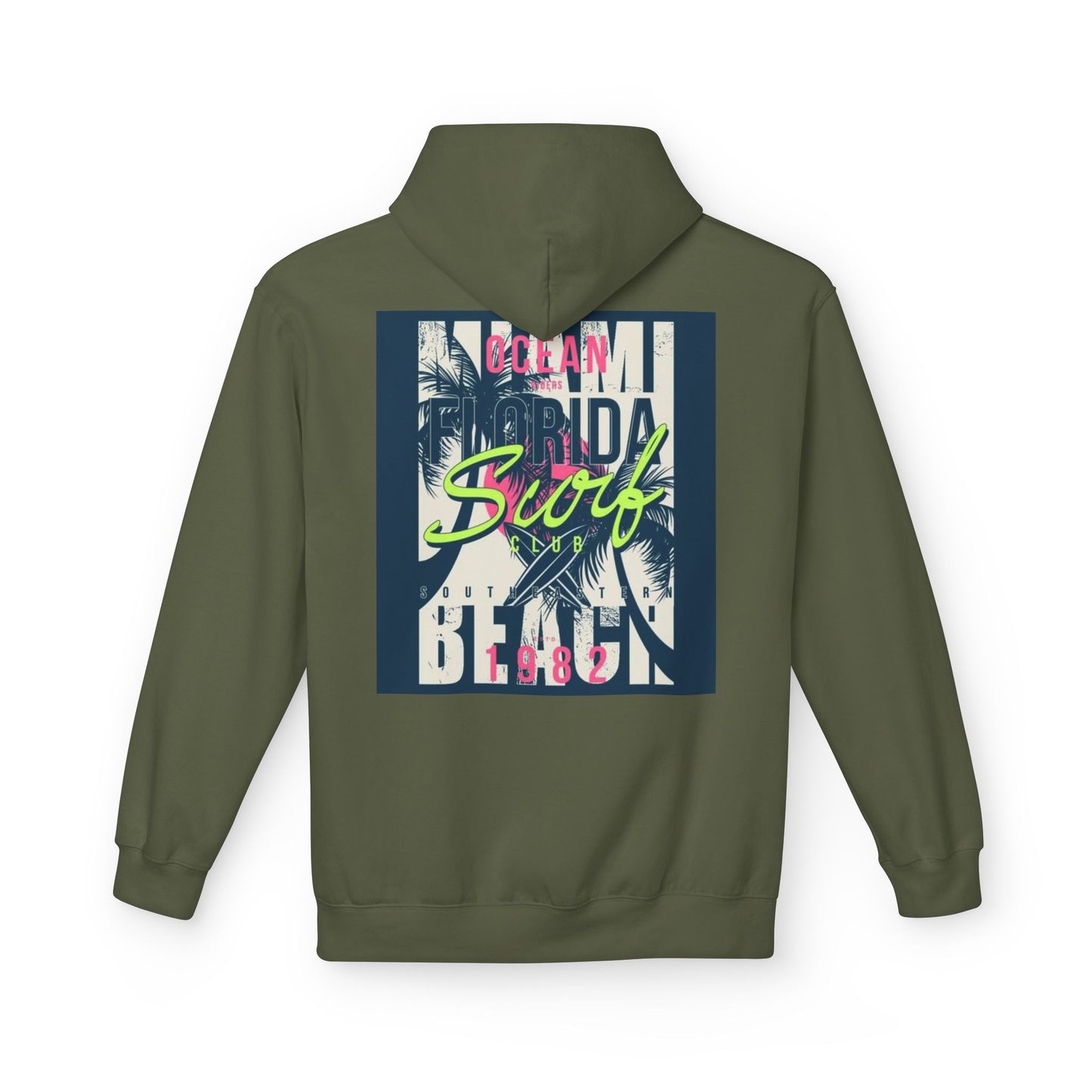 Retro Florida Beach Hoodie - Unisex Softstyle Fleece for Summer Vibes