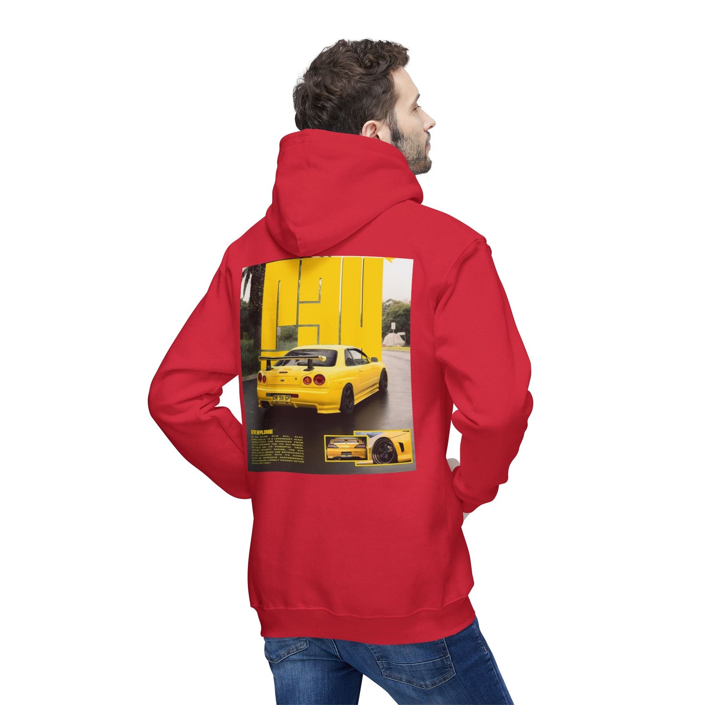 Unisex Hooded Sweatshirt - Retro Car Graphic - Made in the USA