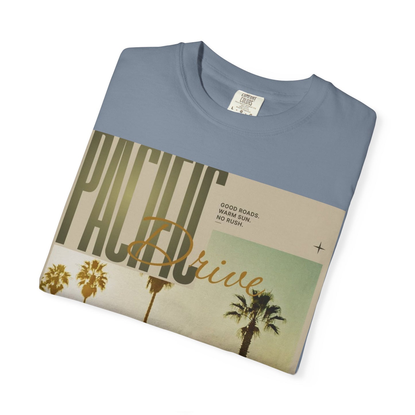 Pacific Drive Vintage Beach T-Shirt – Sunset Palm Coastal Graphic Tee