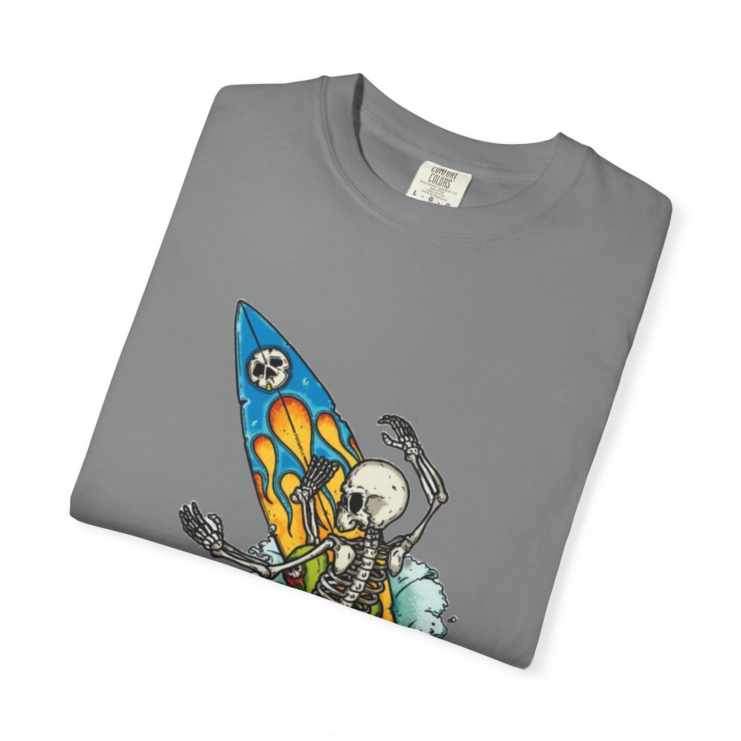 Surfing Skeleton Unisex T-shirt | Graphic Tee, Vintage Style, Beachwear, Gift for Surfers, Fun Summer Look