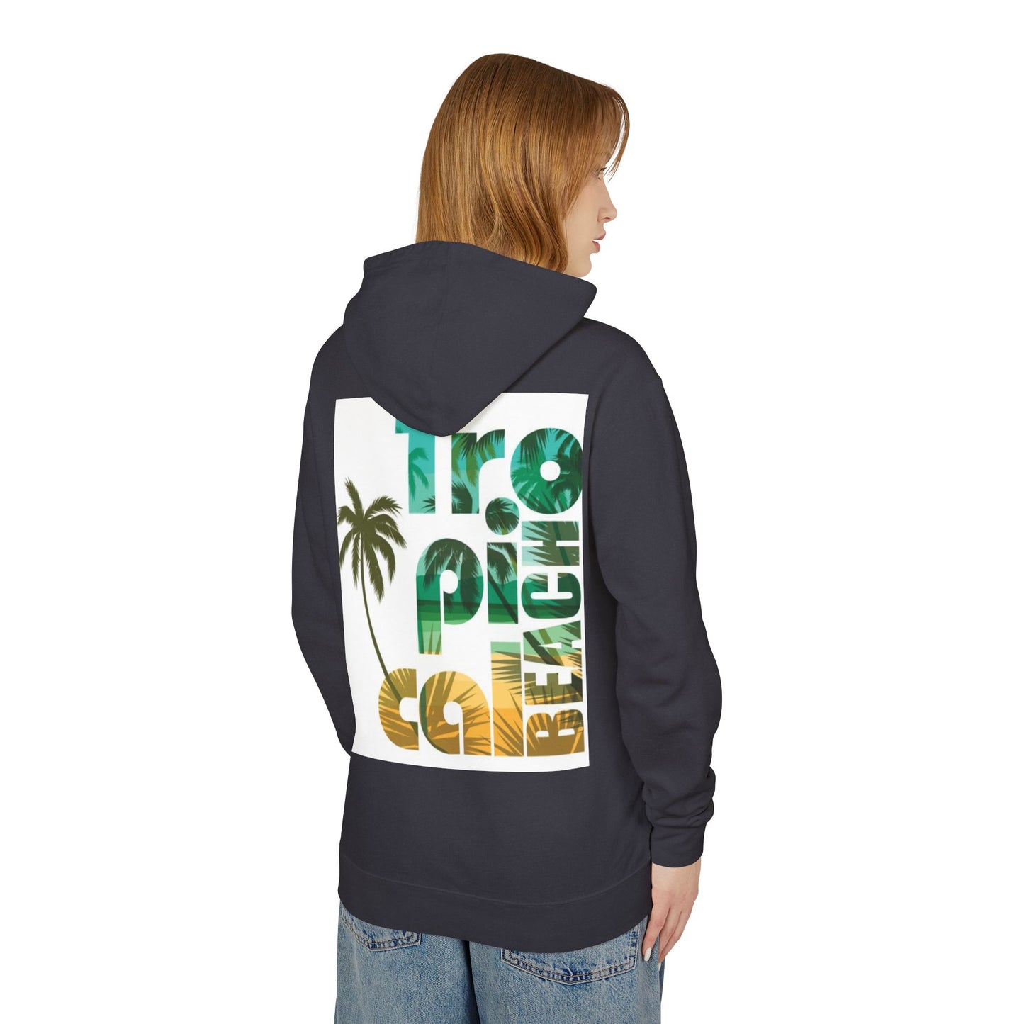 Tropical Beach Vibes Lightweight Unisex Hoodie