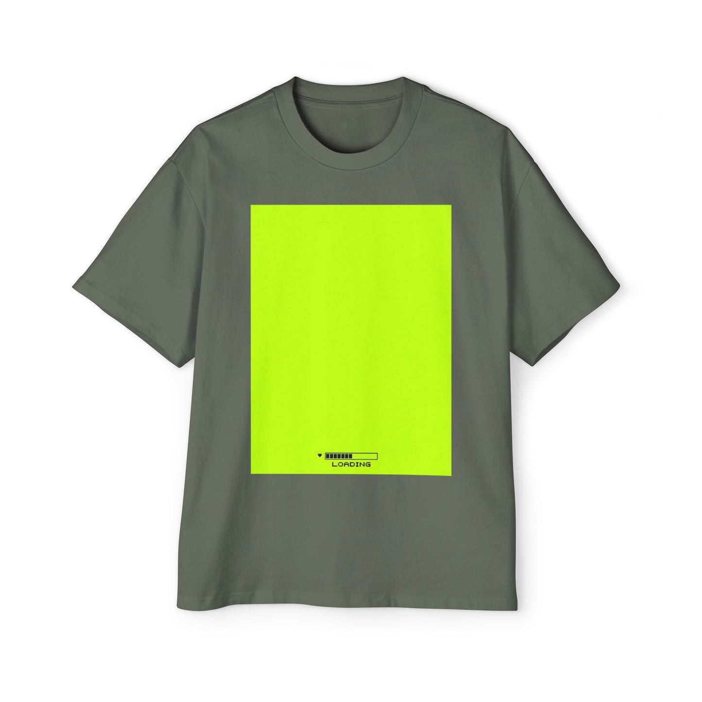 Oversized Tee — Neon Green Minimal Graphic "SUMMER LOVEDAY"