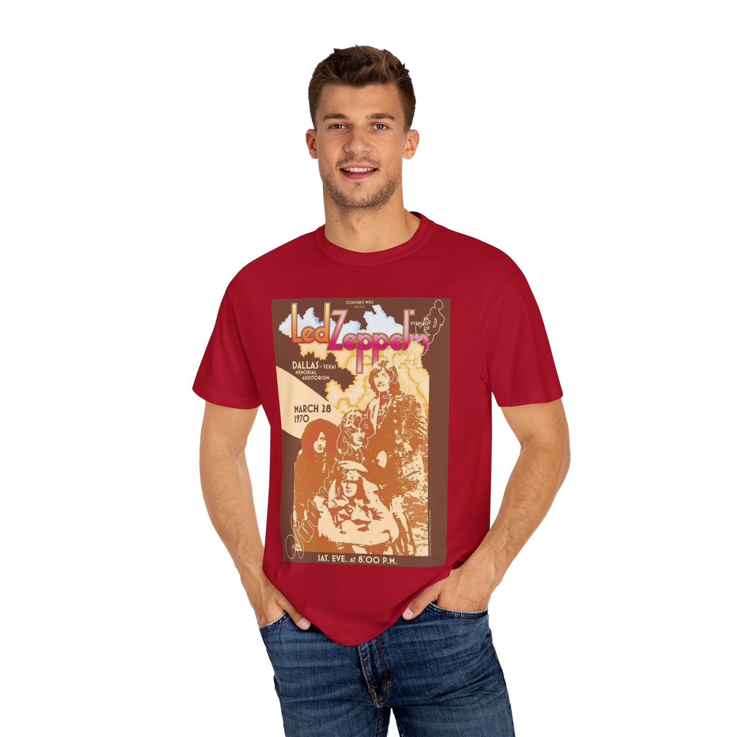 Retro Led Zeppelin T-Shirt | Unisex Garment-Dyed Tee for Music Lovers