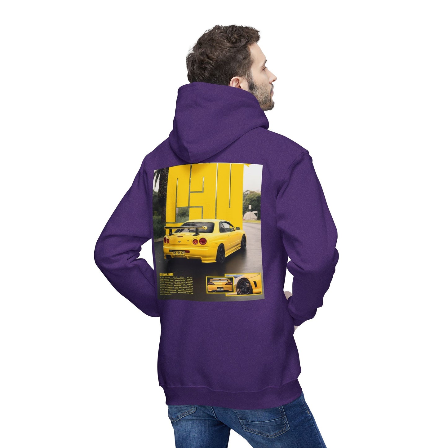 Unisex Hooded Sweatshirt - Retro Car Graphic - Made in the USA