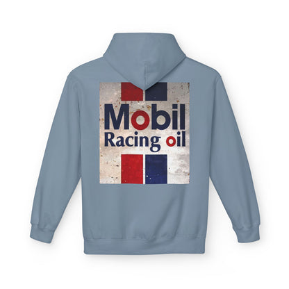 Retro Mobil Racing Oil Fleece Hoodie for Motorsport Enthusiasts
