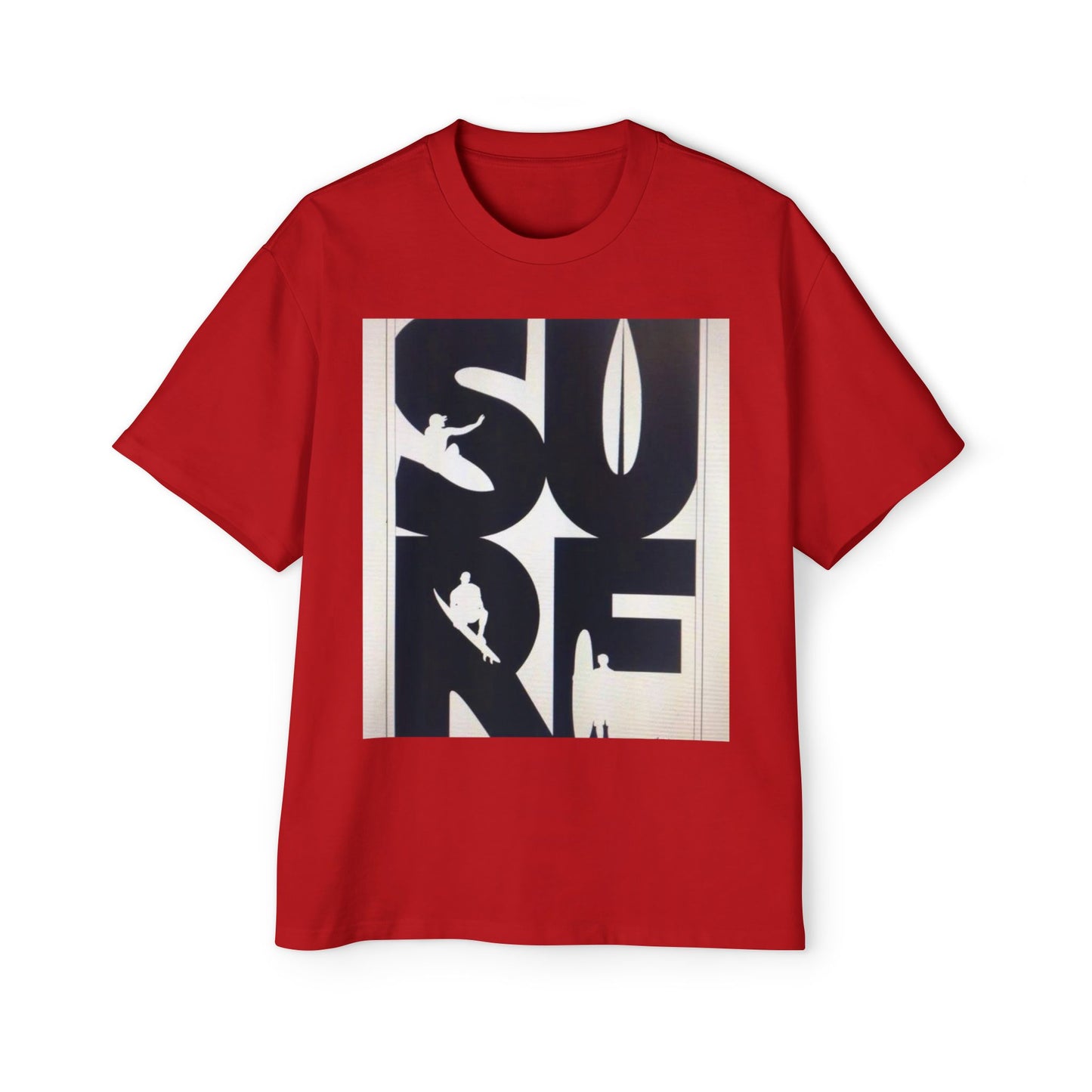 Surf Graphic Tee — Oversized Men's Surfboard Silhouette Shirt
